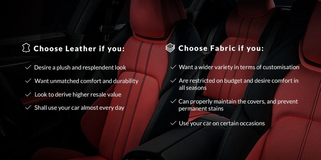 Leather vs Cloth Seat Cover - How to choose?
